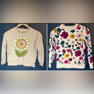 🌸 Bundle of 2 High-End Girls’ Sweatshirts – Hanna Andersson + Natural Life 🌸